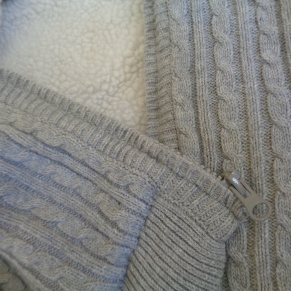 Crazy 8 grey cable knit sherpa lined zip hoodie 2T - Picture 4 of 5